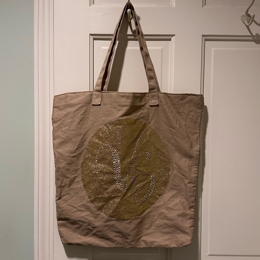 Victoria’s Secret Gold Studded Canvas Tote Bag (Limited Edition)